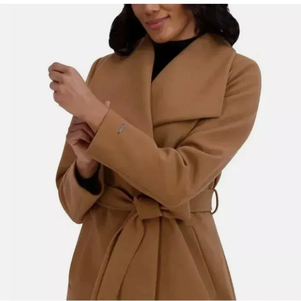 Tahari Ladies' Wrap Coat Brown